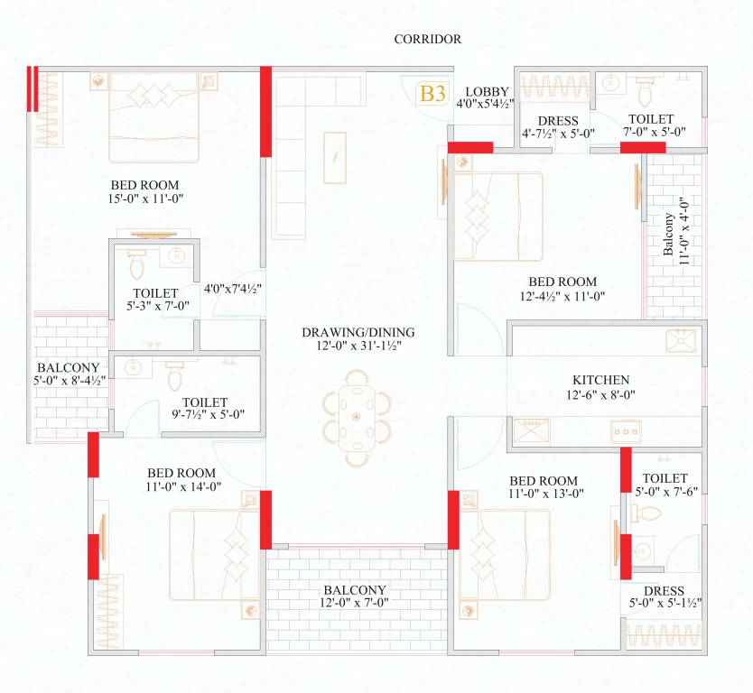  gulmohar heights Floor Plan Floor Plan