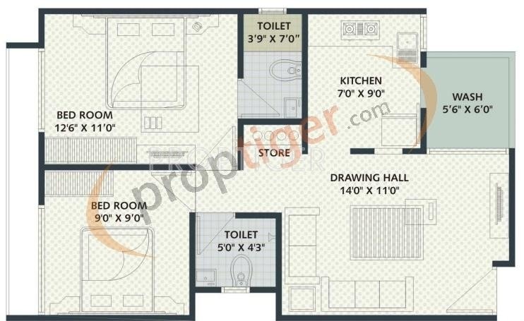 Swastik Enclave (2BHK+2T (1,292 sq ft) 1292 sq ft)