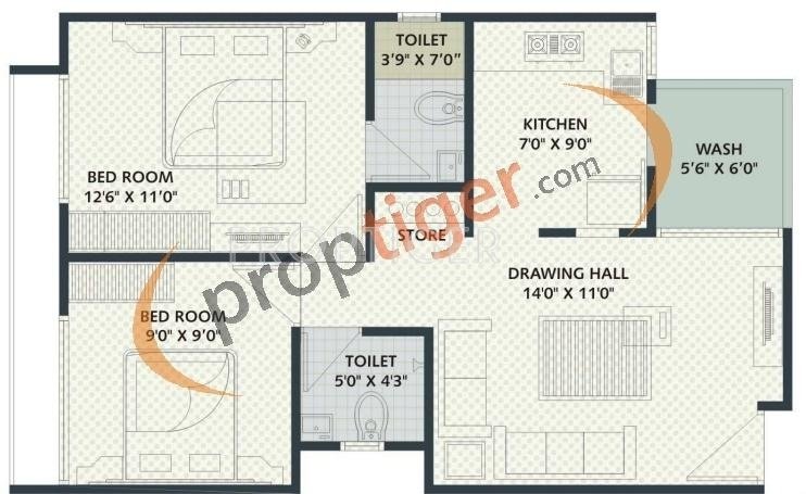 Swastik Enclave (2BHK+2T (1,292 sq ft) 1292 sq ft)