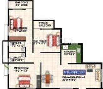 Swastik Enclave (3BHK+2T (1,643 sq ft) 1643 sq ft)