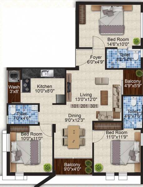  homes-vadapalani Floor Plan Floor Plan