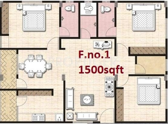 JPS Vintage Heights (3BHK+3T (1,500 sq ft) 1500 sq ft) JPS Vintage Heights (3BHK+3T (1,500 sq ft) 1500 sq ft)