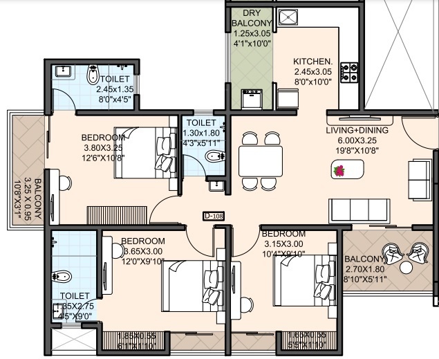  palm springs ph ii d wing Floor Plan Floor Plan