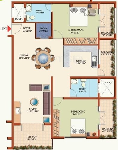 Nilay Begur Heights (2BHK+2T (1,496 sq ft) 1496 sq ft)