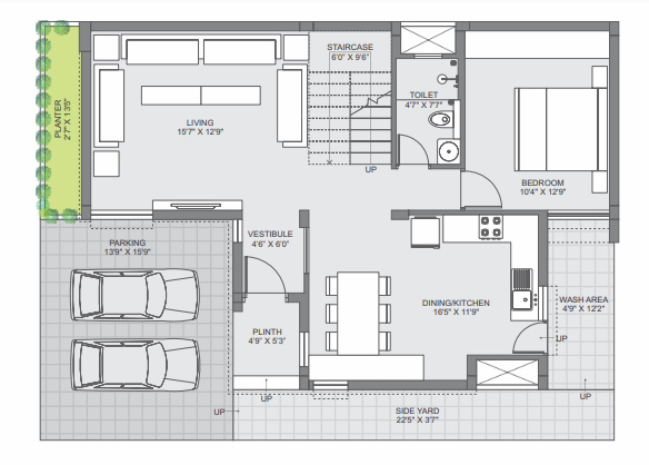 aurum villas Floor Plan Ground Floor Plan