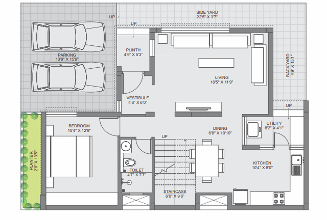 aurum villas Floor Plan Ground Floor Plan
