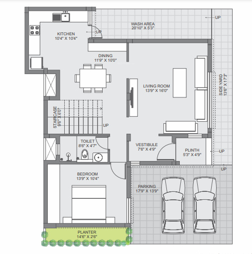 aurum villas Floor Plan Ground Floor Plan
