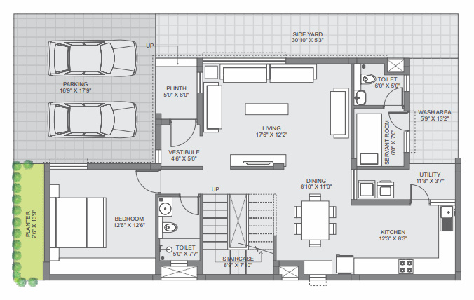aurum villas Floor Plan Ground Floor Plan
