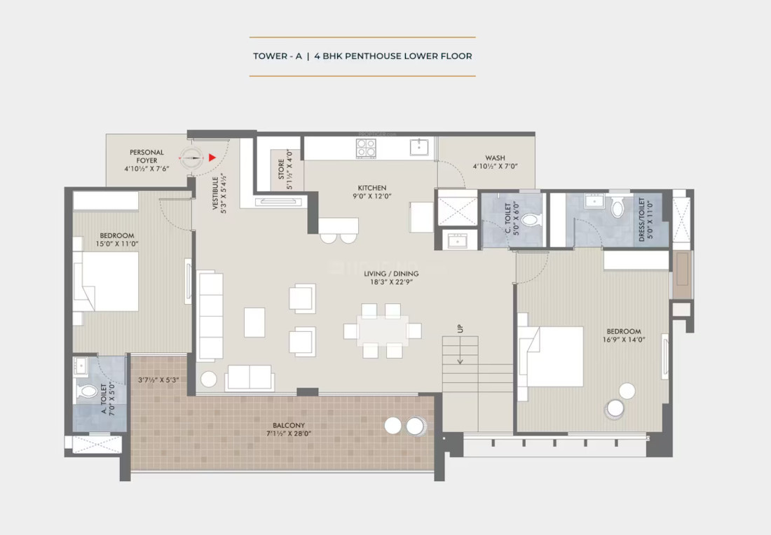  fortune prime Floor Plan Lower Level Penthouse Plan