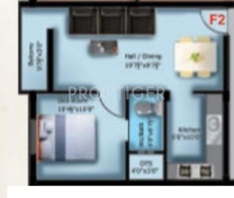 GK Silver Spring (1BHK+1T (590 sq ft) 590 sq ft)