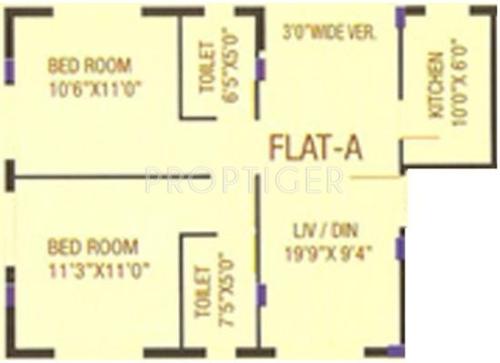 Capricorn Twins (2BHK+2T (995 sq ft) 995 sq ft)