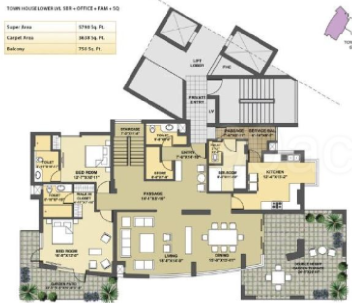 park presidia Floor Plan Lower Level Duplex Plan
