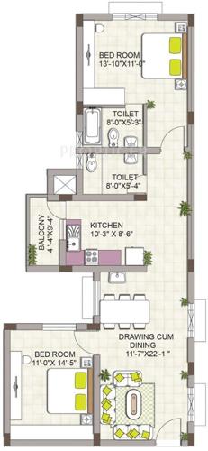 Aryan Aryanilaya (2BHK+2T (1,066 sq ft) 1066 sq ft)