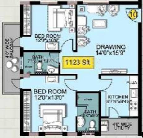 Shanta Padmanabha Residency (2BHK+2T (1,123 sq ft) 1123 sq ft)