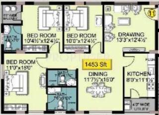Shanta Padmanabha Residency (3BHK+3T (1,453 sq ft) 1453 sq ft)