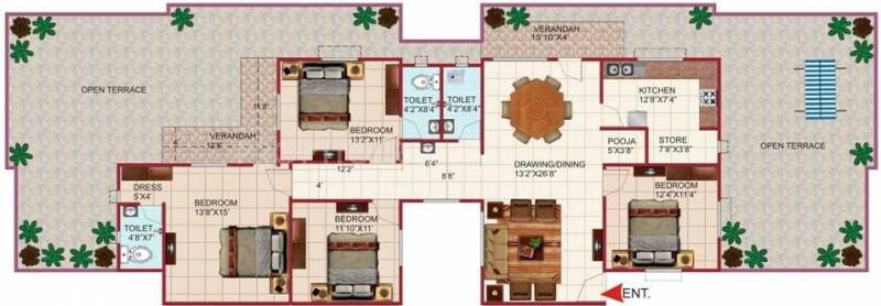Ms Agrawal Construction Co Premium Towers (4BHK+3T (2,205 sq ft) + Servant Room 2205 sq ft)