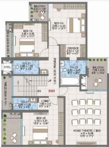 one world our world Floor Plan Upper Level Duplex Plan