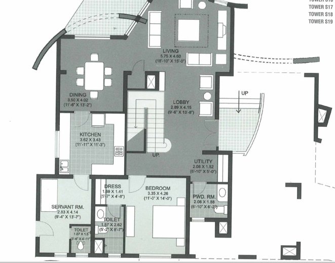  the close south Floor Plan Lower Level Duplex Plan