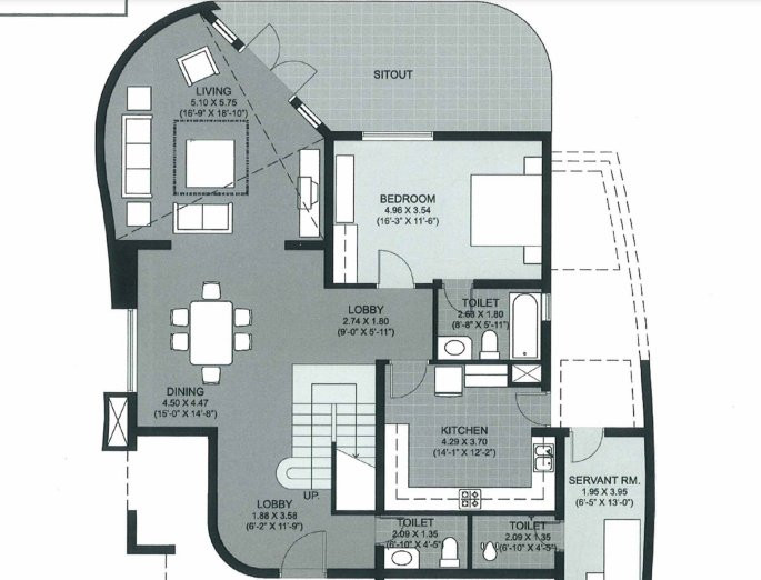  the close south Floor Plan Lower Level Duplex Plan