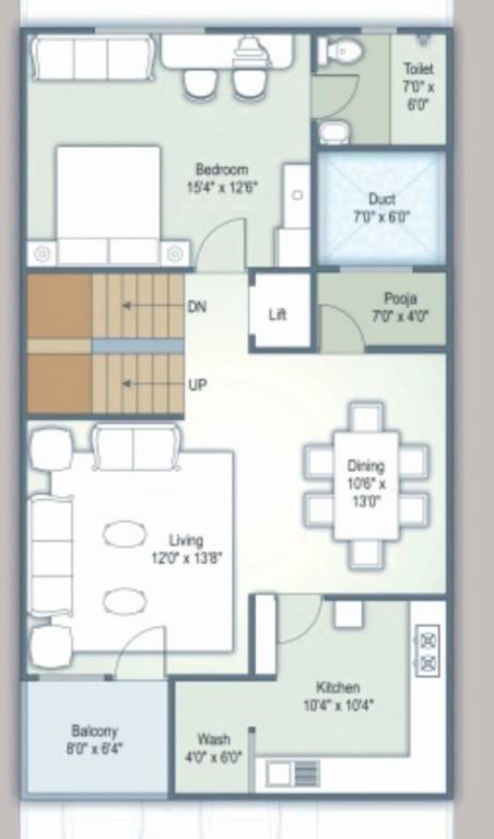  court Floor Plan Upper Level Duplex Plan