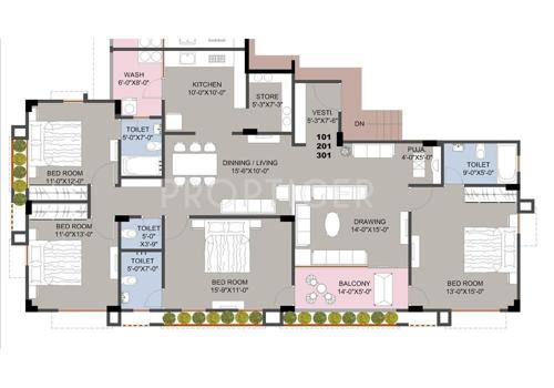 Shivam Rajvi Pearl (4BHK+4T (1,450 sq ft) 1450 sq ft)