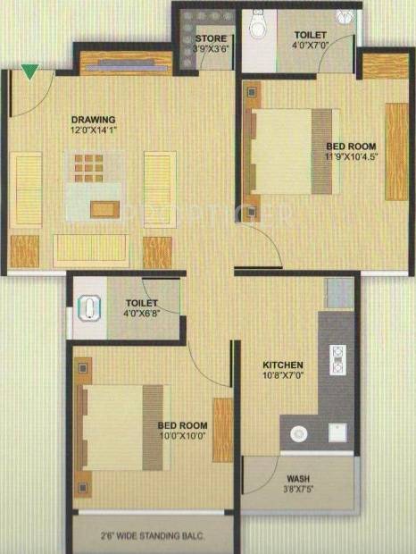 Aman Aman Residency 1 (2BHK+2T (1,035 sq ft) 1035 sq ft)