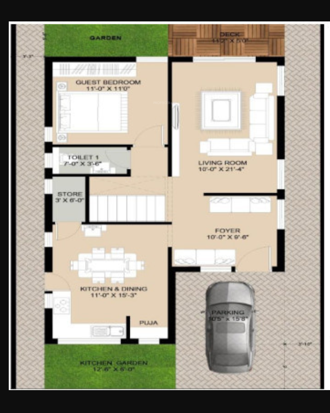  eco o2 zone villas Floor Plan Ground Floor Plan