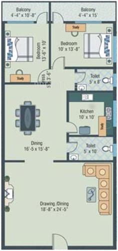Happy Imperial (2BHK+2T (1,430 sq ft) 1430 sq ft)