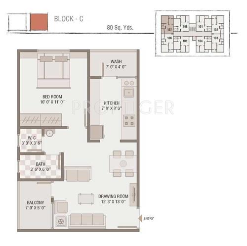 Bhagirath City Homes (1BHK+1T (720 sq ft) 720 sq ft)