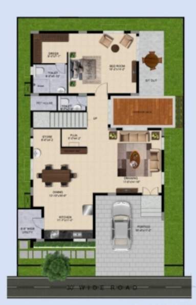  krystal villas Floor Plan Ground Floor Plan