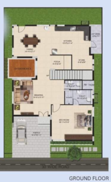  krystal villas Floor Plan Ground Floor Plan