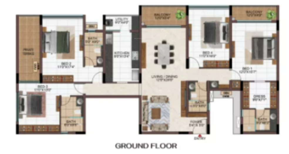 hola chennai Floor Plan Lower Level Duplex Plan