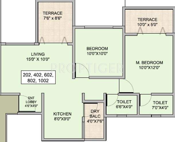 Kohinoor Majesty (2BHK+2T (830 sq ft) 830 sq ft)