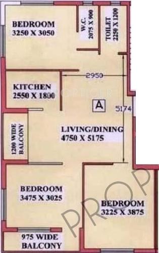 Esteem Brook Court (3BHK+2T (1,100 sq ft) 1100 sq ft)
