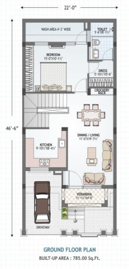  kunj villas Floor Plan Ground Floor Plan