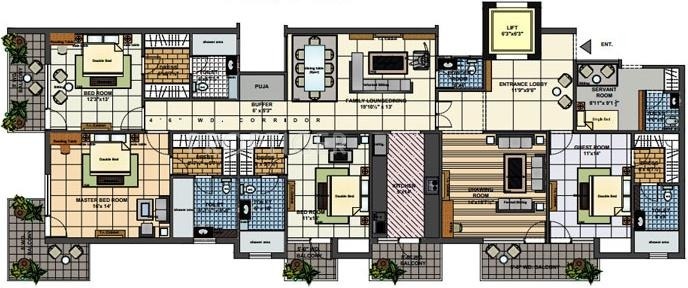 Nalanda Pride (4BHK+4T (2,970 sq ft) 2970 sq ft)