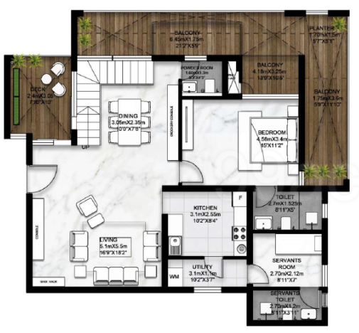  earth and sky Floor Plan Lower Level Duplex Plan