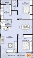 Umas Niyati Mansion (2BHK+2T (1,110 sq ft) 1110 sq ft)