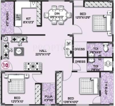 Umas Srikar Mansion (3BHK+2T (1,375 sq ft)   Pooja Room 1375 sq ft)