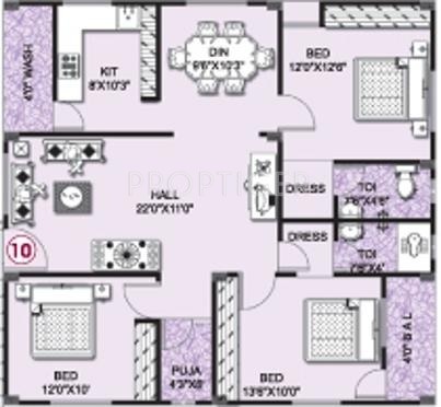 Umas Srikar Mansion (3BHK+2T (1,375 sq ft)   Pooja Room 1375 sq ft)