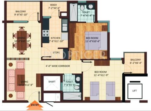 Shristi Avasa (2BHK+2T (1,285 sq ft) 1285 sq ft) Shristi Avasa (2BHK+2T (1,285 sq ft) 1285 sq ft)