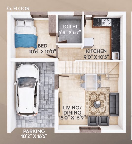  anugraha phase i Floor Plan Ground Floor Plan