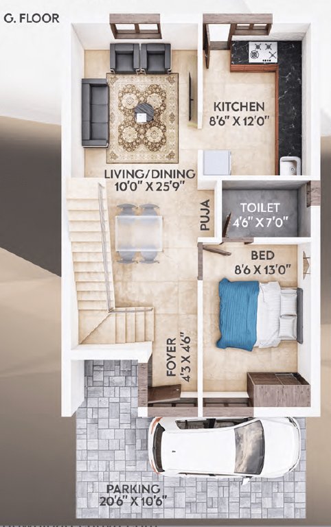  anugraha phase i Floor Plan Ground Floor Plan