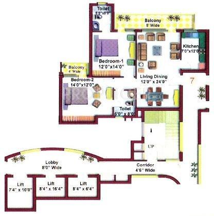 Eros Kenwood Towers (2BHK+2T (1,283 sq ft) 1283 sq ft) Eros Kenwood Towers (2BHK+2T (1,283 sq ft) 1283 sq ft)