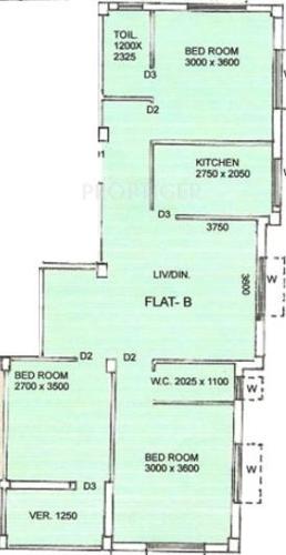 Eco Urban Lotus (3BHK+2T (1,245 sq ft) 1245 sq ft)
