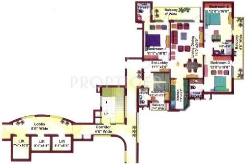 Eros Brentwood Tower (4BHK+4T (2,107 sq ft) 2107 sq ft)