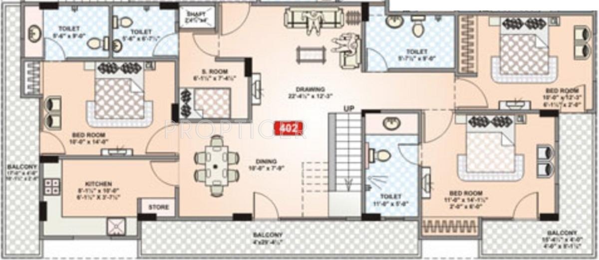 Pearl Parkview (4BHK+4T (3,127 sq ft) 3127 sq ft)