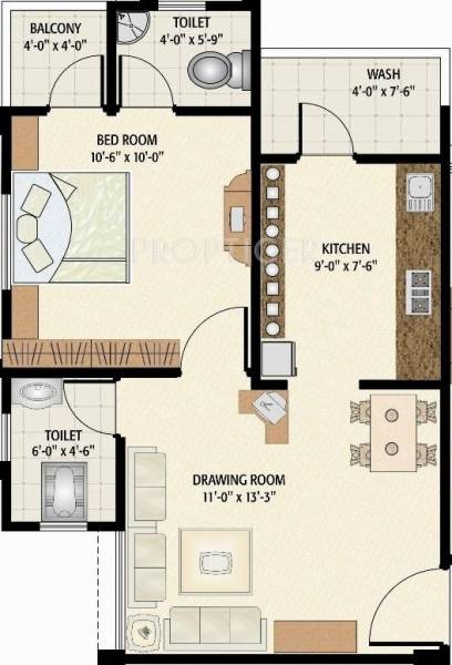 Simandhar Simandhar Homes (1BHK+2T (765 sq ft) 765 sq ft)