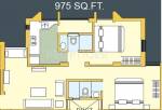 Bakeri Sakshat Apartments (2BHK+2T (975 sq ft) 975 sq ft)