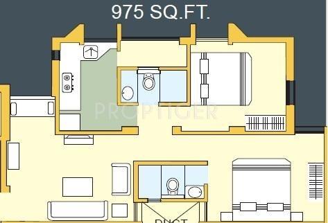 Bakeri Sakshat Apartments (2BHK+2T (975 sq ft) 975 sq ft)